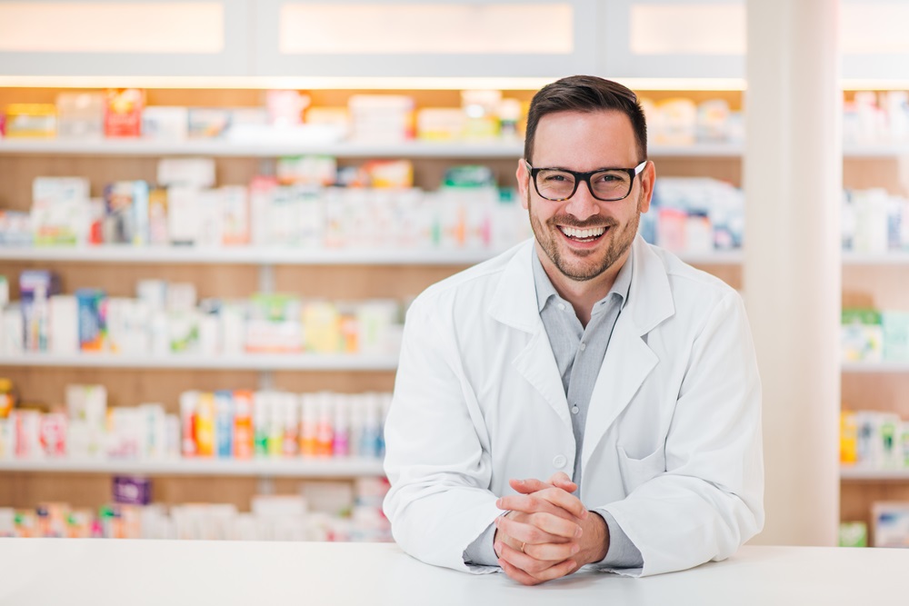 Doctor with prescription package